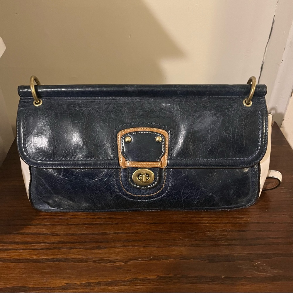 Coach Anniversary City Willis Top Handle Crossbody Leather Legacy Collection,EUC
